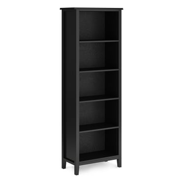 Simpli Home Artisan SOLID WOOD 72 inch x 26 inch Contemporary 5 Shelf Bookcase in Black