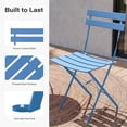 thumbnail image 2 of LAUSAINT HOME 3-Piece Outdoor Folding Bistro Set, Outdoor Furniture Set with Premium Frame for Balcony, Garden, Blue, 2 of 8