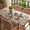 thumbnail image 3 of Spring Floral Table Cloths for 5 Foot Rectangle Tables, Watercolor Lavender Daisy Butterflies Beige Patio Waterproof Elastic Fitted Tablecloths, Washable Rectangular Table Cover for Camping, 3 of 8