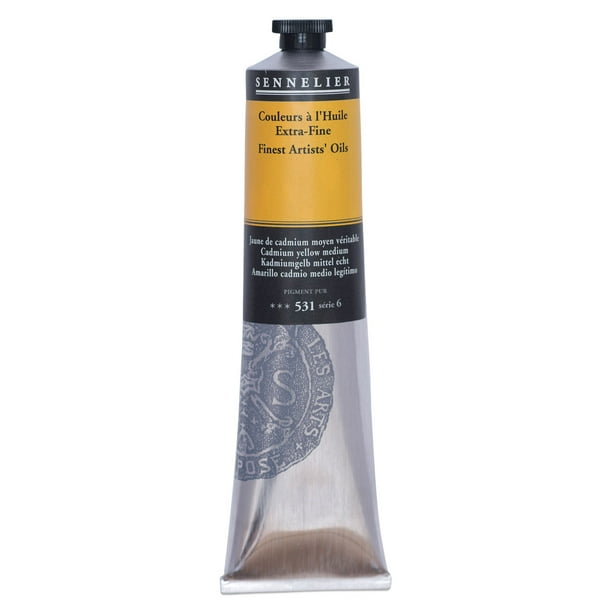 Sennelier Artists' Extra Fine Oil Paint Cadmium Yellow Medium, 200 ml