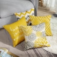 thumbnail image 6 of Throw Pillow Covers Home Decor Set of 4 Floral Dahlia Leaf Flower Pillow Cases Decorative 18 x 18 Inches Outdoor Cushion Couch Sofa Pillowcases, 6 of 6