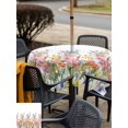thumbnail image 5 of Outdoor Tablecloths with Umbrella Hole & Zipper, Pink Flowers 60x60 Inch Square Tablecloths, Spring Floral Daisy Farmhouse Pastoral Botanical Waterproof Table Cloth, Patio/Pool/Picnic Table Covers, 5 of 8
