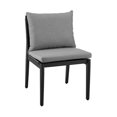 thumbnail image 2 of Armen Living Cayman Outdoor Patio Dining Chairs in Aluminum with Grey Cushions - Set of 2, 2 of 10