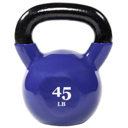 Fitvids All-Purpose Color Vinyl Coated Kettlebell, 45 Pounds