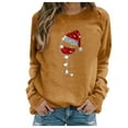 thumbnail image 2 of Babysbule Christmas Shirts for Women Casual Sweatshirts Thermal Crewneck Long Sleeve T-Shirts Loose Tops Fashion, 2 of 3