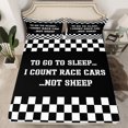 thumbnail image 2 of Homewish Car Theme Boy 4pcs Bed Sheets,Black White King Sheets,Geometric Plaid Super Cozy Sheet Set,Luxury Bedroom Decor, 2 of 7
