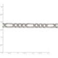 thumbnail image 4 of Sterling Silver 7.25mm Pave Flat Figaro Chain (20 X 7.25) Made In Italy qff200-20, 4 of 5