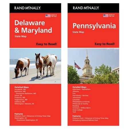 Rand McNally State Maps: Delaware/Maryland and Pennsylvania (2 Maps)