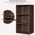 thumbnail image 4 of Topbuy 3-Tier Storage Cabinet Multi-functional Display Open shelf Bookcase MDF Coffee, 4 of 8