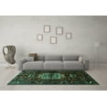 thumbnail image 3 of Ahgly Company Machine Washable Indoor Square Persian Turquoise Blue Traditional Area Rugs, 7' Square, 3 of 4