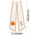 thumbnail image 3 of CHJK Pumpkin Embroidered Wreath Sash, 4ft L Fall Orange Scalloped Edge Ribbon Bow, Autumn Front Door Decor, Reusable Fabric Tie for Floral and Party Events, #17, 3 of 6