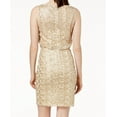 thumbnail image 2 of CALVIN KLEIN $179 Womens New 1337 Beige Sequined Blouson Sheath Dress 2 B+B, 2 of 3