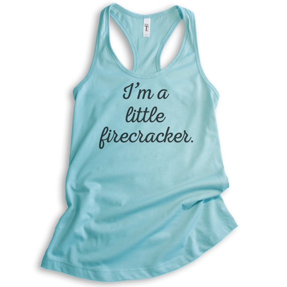 I'm A Little Firecracker Tank Top, Ladies Racerback Tank Top, July 4th Tank, Patriotic Tank, Cancun, Large