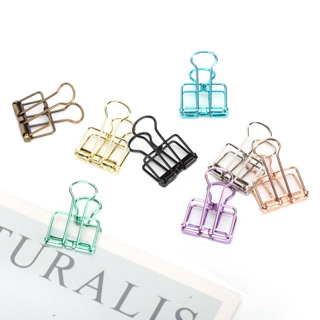 Clips Huecos, Práctico Proceso de Galvanoplastia Clip de de Milano de Alambre de Hierro Hueco Clips de Larga Multicolor Clip de Papel Herramienta decorata de Oficina para La