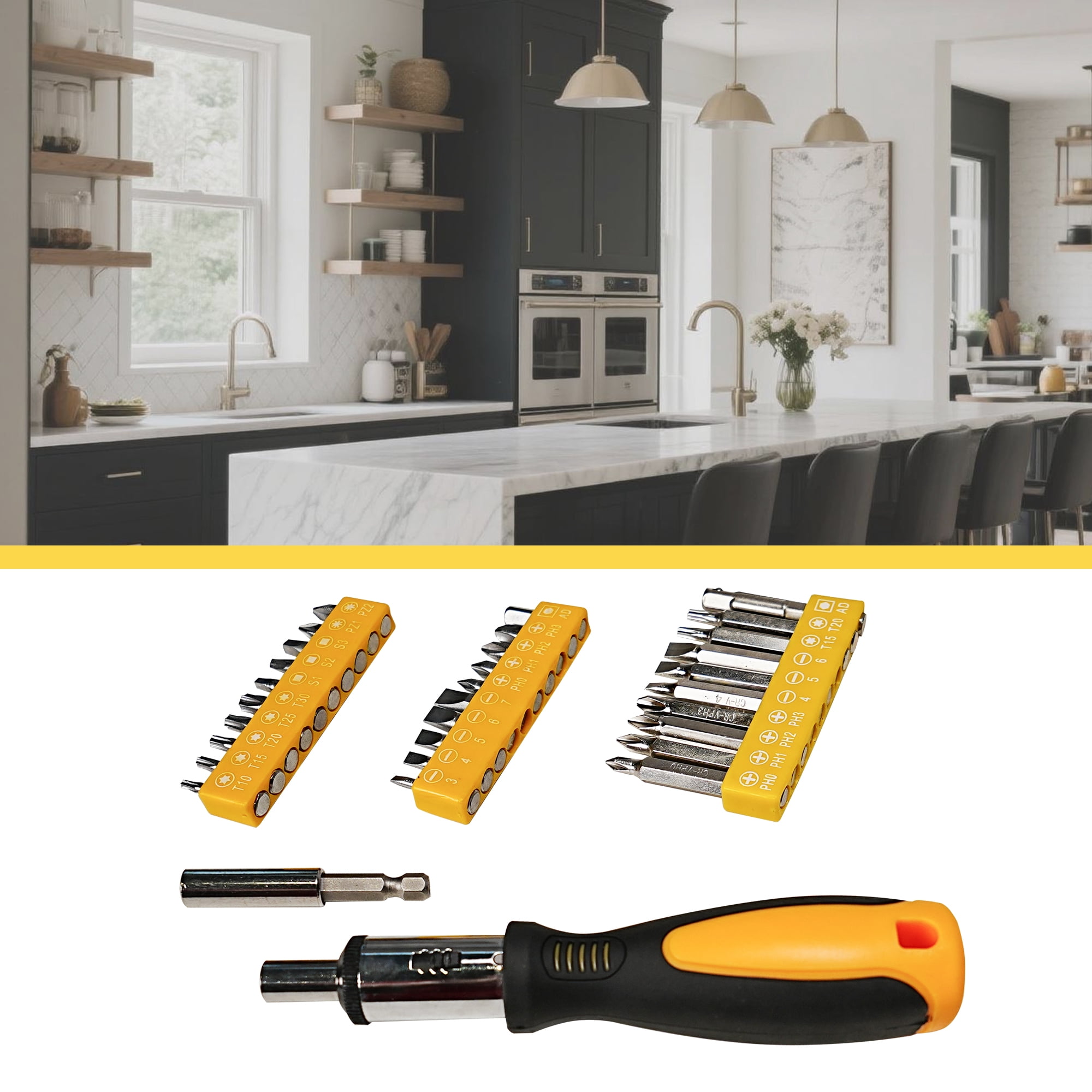168-Piece Tool Kit in Toolbox Storage Case, Multi-Purpose Automotive and Household Tool Set for Garage, Car, DIY Project, Housewarming Gift Yellow