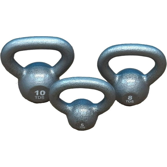 TDS - High Grade Cast Iron Kettlebell Package 5, 8 & 10 lb.- Total 23 lbs