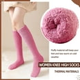 thumbnail image 3 of JIANFANG Fuzzy Socks for Women 3 Pairs Knee High Fluffy Soft Warm Stocking Cozy Slipper Plush Winter Long Christmas Socks, 3 of 5
