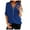Blue, variant on Shirts for women's Chiffon Casual V Neck Long Sleeve Zipper Front Loose Shirt Top Blouse Blouses for Women