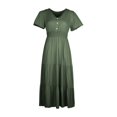 thumbnail image 1 of adviicd Robe d'Été pour Femmes, Tunique Décontractée à Manches Courtes, Col Rond, Ample et Fluide, GN2,L, 1 of 5