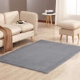 thumbnail image 4 of Alfombra mullida moderna y suave para interiores, gruesa, antideslizante, para sala de estar, decoración del hogar (80x160cm, gris plateado), 4 of 8