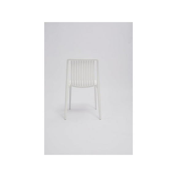 Set of 4 White Stackable Polypropylene Side Chair