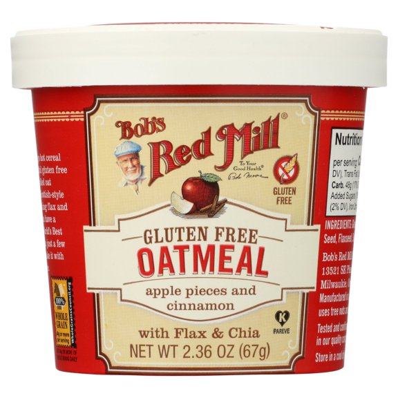 Bob's Red Mill Gluten Free Oatmeal With Flax & Chia Apple Pieces And Cinnamon