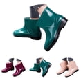 thumbnail image 7 of Women's Fashion Rain Boots Rubber Low Top Cut Short Tube Plastic Water Shoes with Non Slip Soles Warm Water Proof Rubber Boots Outdoor Work Shoes Lawn Care, 7 of 7