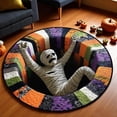 thumbnail image 4 of Dmlowu Halloween Area Rug, Optical Illusion Skeleton, Non-Slide Round Rugs for Living Room Entryway Bedroom Party, Halloween Decorations Indoor Outdoor, 4 of 7