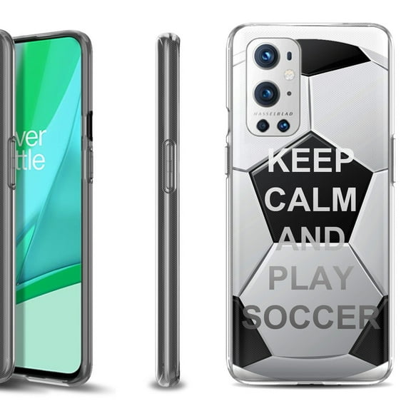Slim-Fit Flexible TPU Gel Phone Case Compatible with OnePlus 9 PRO 5G, by OneToughShield ® - Keep Calm Soccer