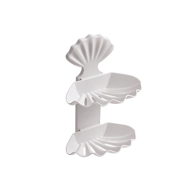 Agiferg Perforated Shell Drains Soap Box Double Soap Holder Soap Box Storage Rack