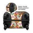 thumbnail image 4 of Xecao Retro Summer Stamp print Elastic Luggage Cover, with double-sided print , is perfect for travel, business, and daily use, 4 of 9