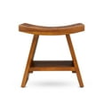thumbnail image 5 of TeakCraft Teak Shower Stool with Shelf  Water Resistant, Non-Slip Premium Indonesian Teak Wood Bath Seat Bench for Shower  Fully Assembled Wood Spa Bath Organizer Seat with Leveling Feet, The Randi, 5 of 5