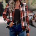 thumbnail image 5 of Yokua Women's Casual Zip Up Bomber Jacket Coat Lightweight Plaid-print Outwear Tops Windbreaker with Pocket, 5 of 10