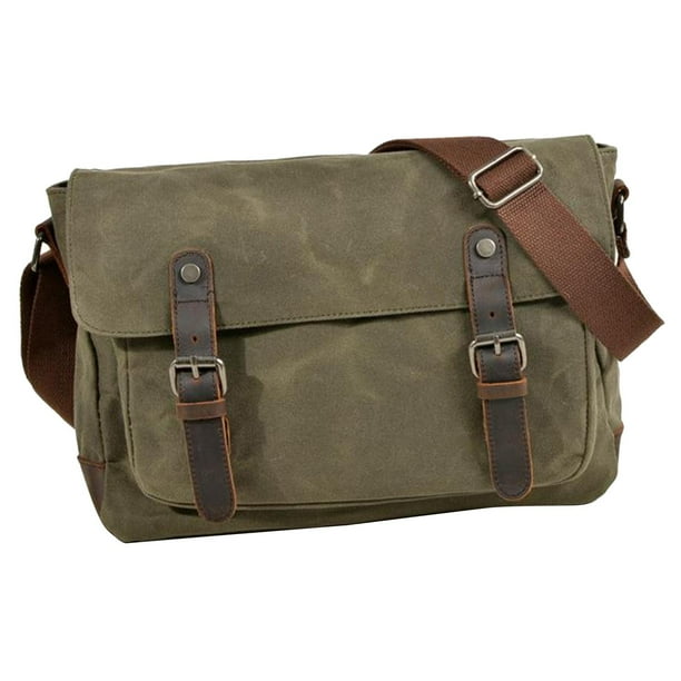 Bolsa para cámara con compartimentos interiores, de lona, ligera y compacta, con bolsillo para objetivo y Verde