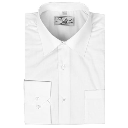 Men's Classic Solid Long Sleeve French Convertible Cuff Dress Shirt (White, 4XL