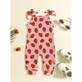 thumbnail image 3 of Suealasg Toddler Girls Summer Jumpsuit 6M 1T 2T 3T 4T Strawberry Print Bandage Sleeveless Romper Playsuit Bodysuits 4T Girl Clothes, 3 of 8