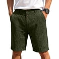 thumbnail image 3 of Wrtxtat Mens Casual Shorts Italian Style Adjustable Waist Front Button down Naples Shorts with Pockets Fashion Summer Beach Business Golf Shorts Dark Green XXL, 3 of 8