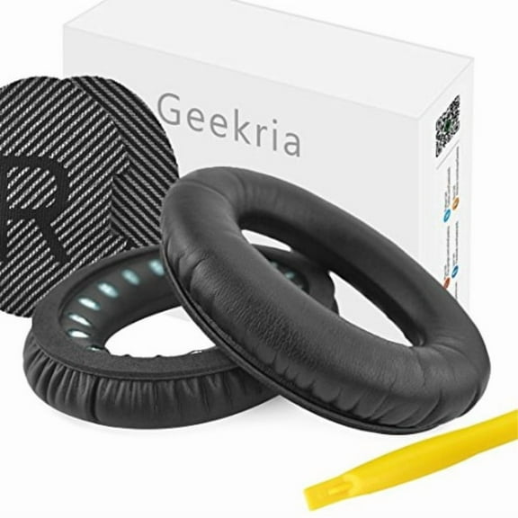 Geekria QuickFit Replacement Ear Pads Compatible with Boses QC 45/ 35II/35IIGaming/ 25/15, AE 2/2i/2w, SoundTrue, SoundLink AE, QCSE, New QuietComfort Headphones (Black)