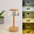 thumbnail image 4 of Lámpara de mesa de cristal linda Luz de escritorio de control táctil Luz de Madera Zulema lámpara de escritorio de acrílico, 4 of 8