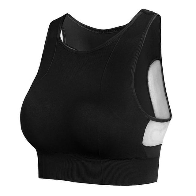 Women Yoga Sports Bras With Breathable Support In Black Size L For Active Use 1Pcs