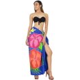 thumbnail image 3 of HAPPY BAY Women's Summer Beachwear Sarong Bikini Wraps Swim Cover up Skirt Wrap Bathing suit Swimwear Swimsuit Beach Coverups for Women One Size Blue, Hibiscus, 3 of 5