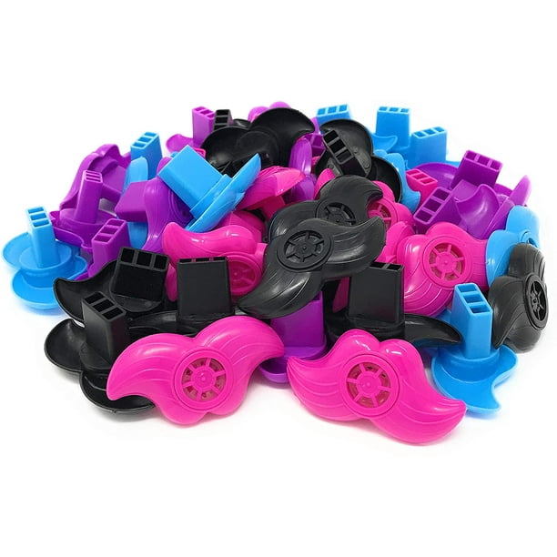 Iguohao Mouth Mustache Whistle Toy ? 48 Pieces Party Bags ? The Color Purple,black, Pink,blue | Durable Plastic ? Blowing Whistles For Kids ? Goody Ba