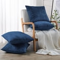 thumbnail image 2 of Home Soft Things Ikat Velvet 4 Piece Throw Pillow Cover Set - Blue - 20" x 20", 2 of 8