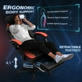 thumbnail image 4 of Walsunny Ergonomic Gaming Chair with Adjustable Footrest and Massage Leather Game Chair large gaming chair with Headrest and Lumbar Support for Adults, Red, 4 of 12