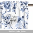 thumbnail image 6 of Blue Floral Valance Curtain Watercolor Spring Blue Flowers Leaves Pastoral Window Valances Rod Pocket Short Curtains Window Treatments for Kitchen Bedroom Bathroom Laundry 60" x 14", 6 of 9