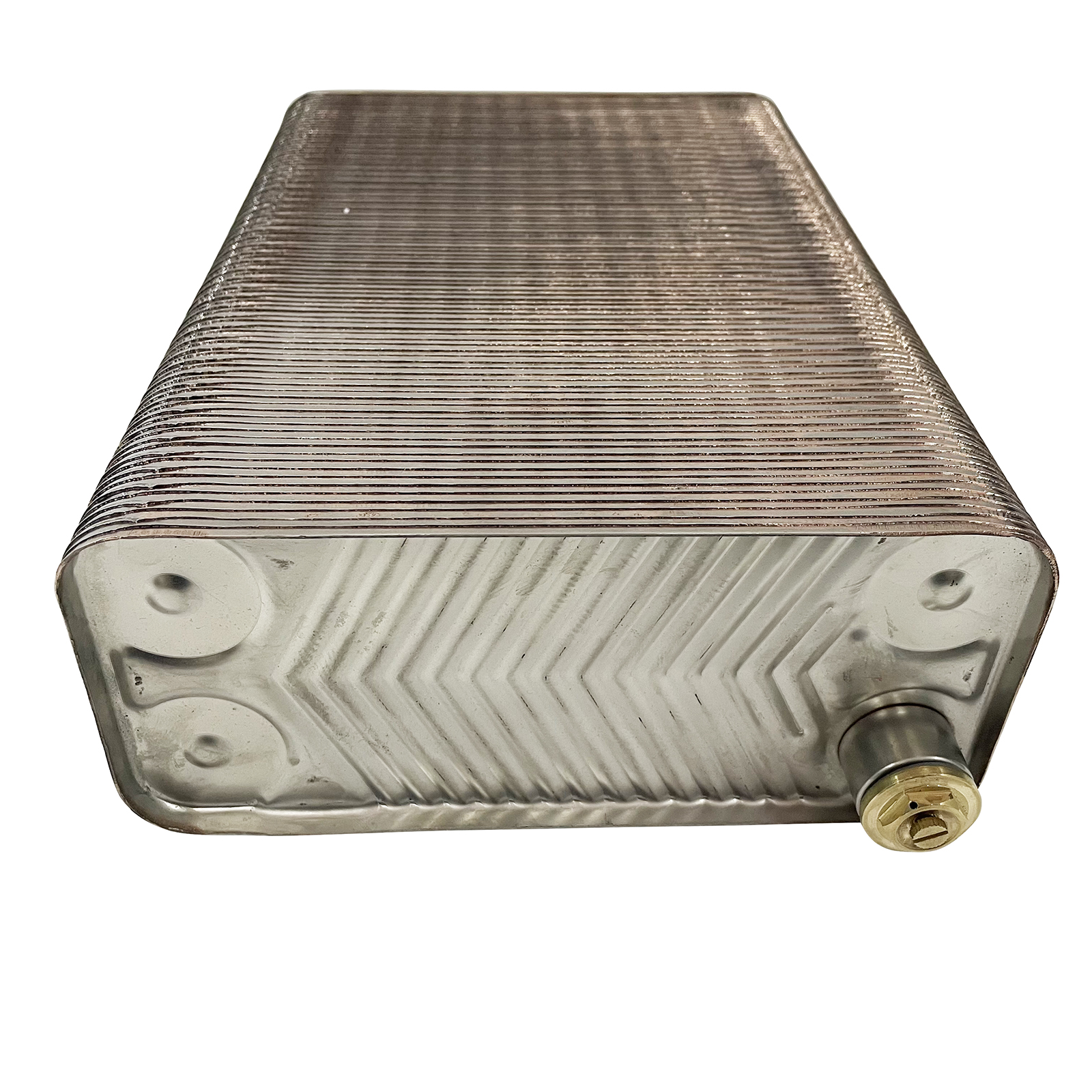 INTSUPERMAI 100-Plate Domestic Water to Water Brazed Plate Heat Exchanger 1/2"~1" MPT Ports Hot Water Heating System Stainless Steel