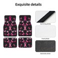 thumbnail image 4 of Naloa Breast Cancer Car Foot Mat Set of 4 Pieces - Universal Floor Liner Neoprene Full Set Floor Mats for Cars Trucks SUV, 4 of 7