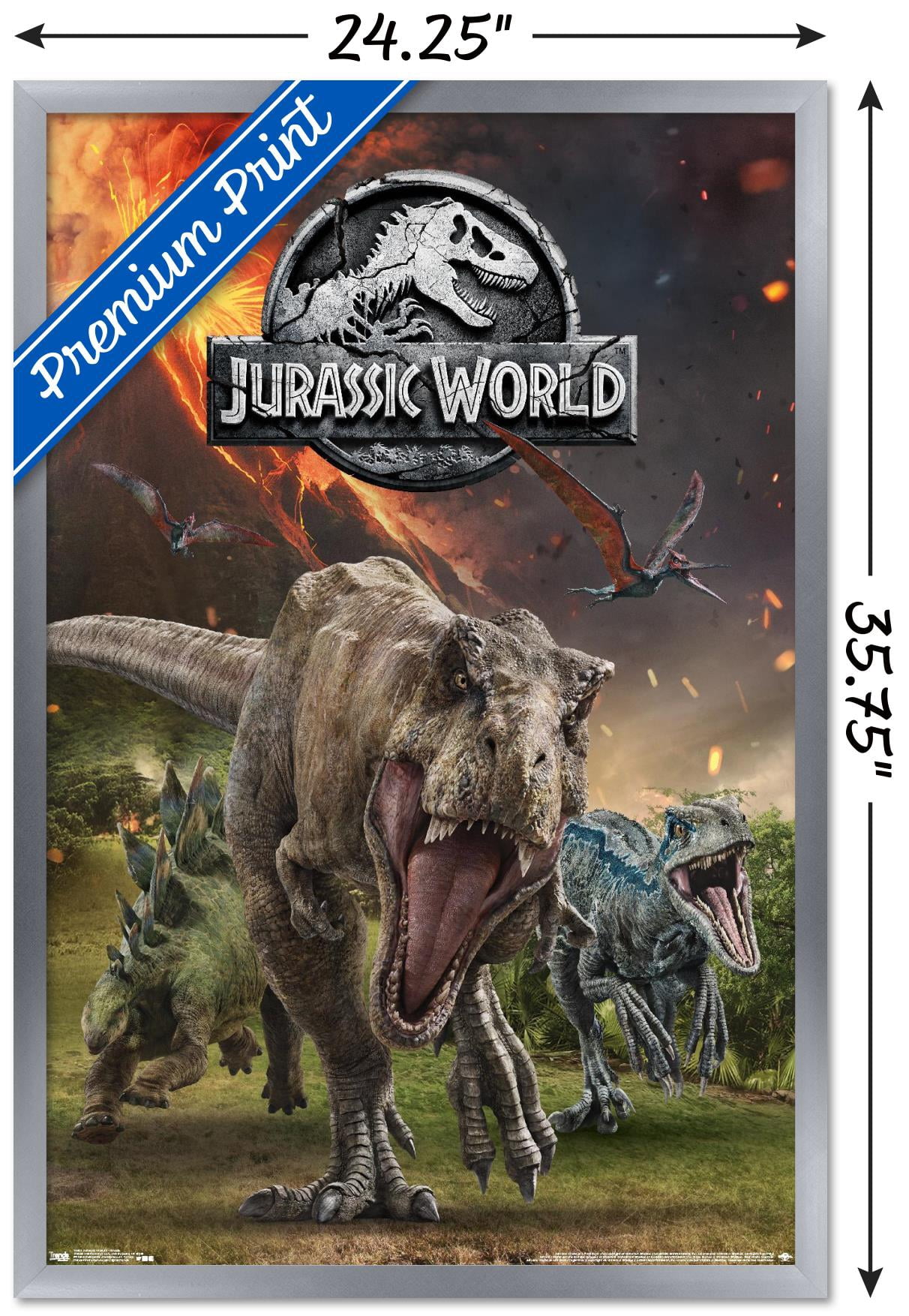 Jurassic World: Fallen Kingdom - Group Wall Poster, 22.375" x 34", Framed