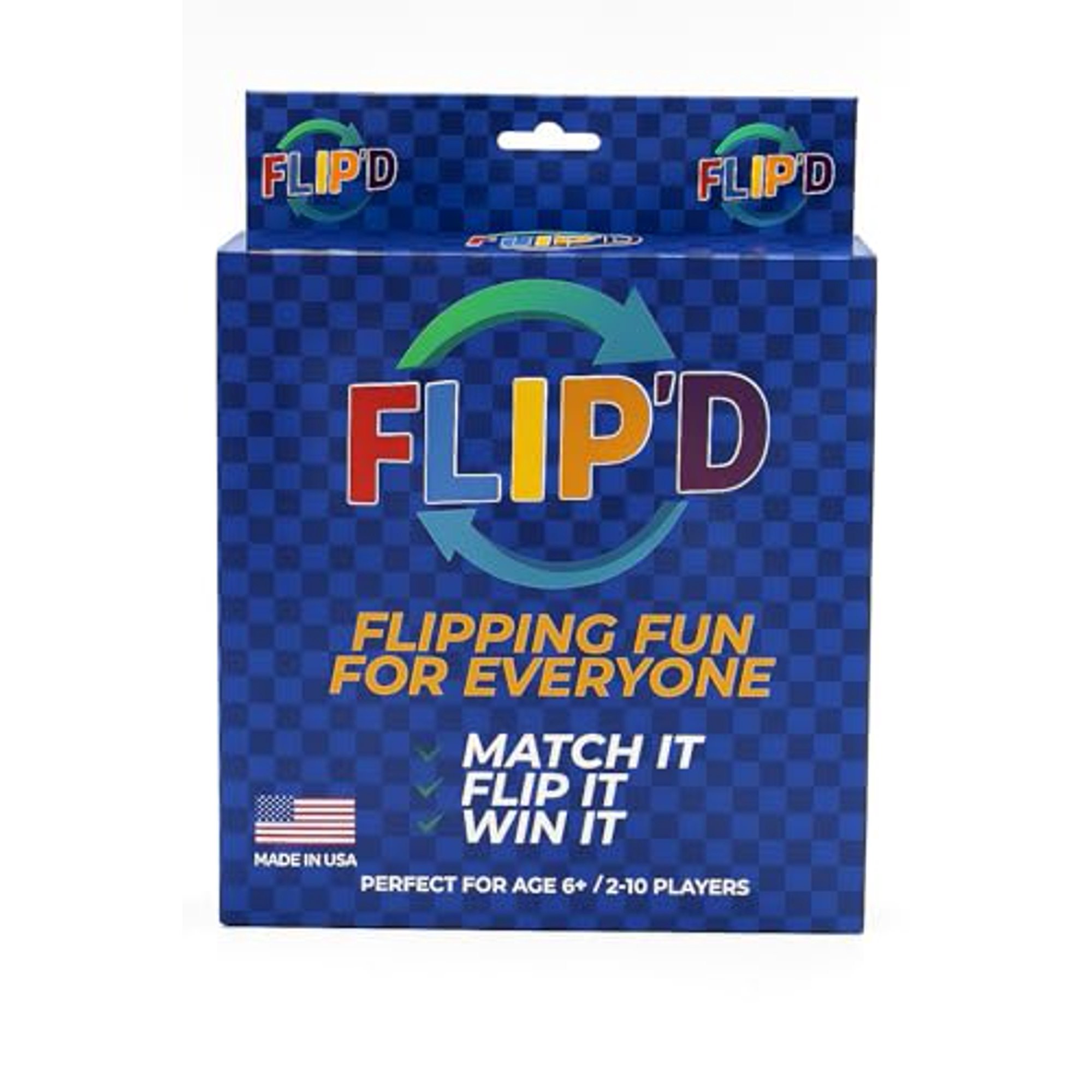 FLIP D Card Game Fast Paced Family Game Ages 6+ 2-10 Players 4 Decks with Disc and Pouch