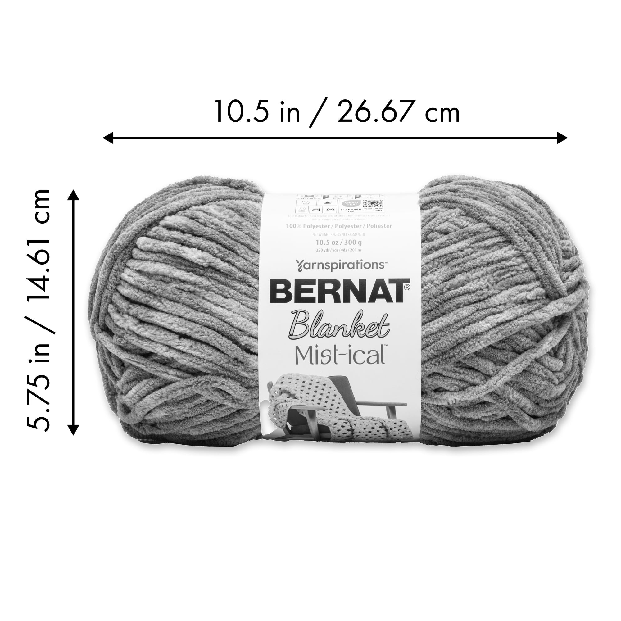 Bernat® Blanket Tweeds™ Yarn, Polyester #6 Super Bulky, 10.5oz/300g, 220 Yards